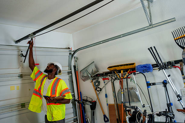 Professional Garage Door Panel Replacement technician working in North Seekonk, MA